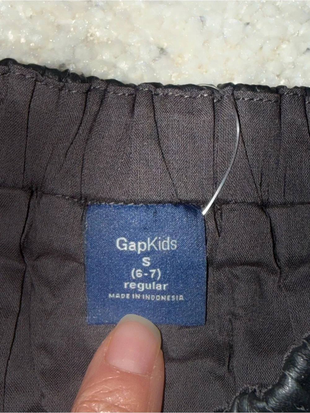 NWT GapKids Girls Black Faux Leather Skater Skirt Perforated Size Small 6-7